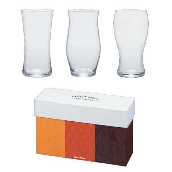 ●商品仕様●◆セット内容：3個セットクラフトビアマスター（爽快・芳醇・重厚）各1個入り◆素材：ソーダガラス（全面イオン強化）◆箱サイズ：幅24.6×奥行8.7×高さ14.9cm■特徴クラフトビアマスターが1個づつ入ったセット。1度に様々な味...