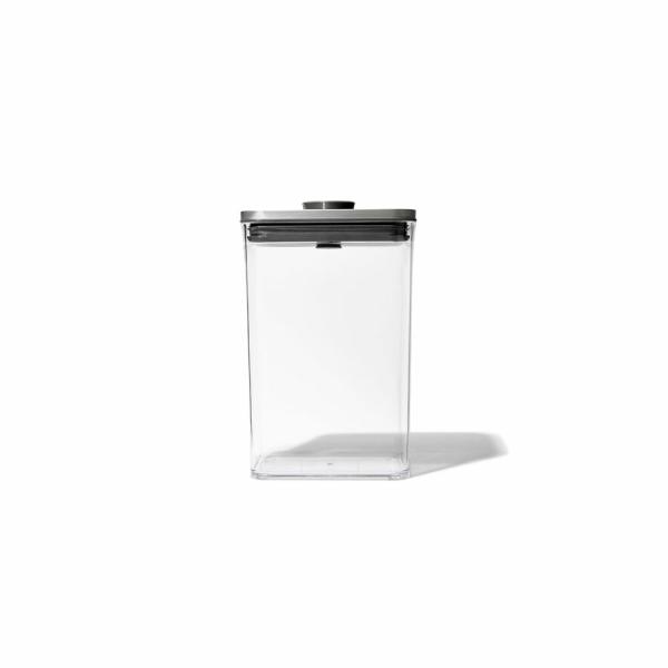 OXO オクソー ステンレスポップコンテナ レクタングル ミディアム 保存容器 ワンタッチ 省スペース スタッキング 透明 コーヒー 爆買