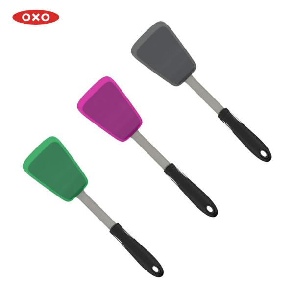 OXO オクソー シリコンターナー フライ返し ヘラ 耐熱 フック付 ラズベリー ブラックセサミ  バジル 定番 食洗機対応 シンプル ギフト プレゼント 送料無料 爆買