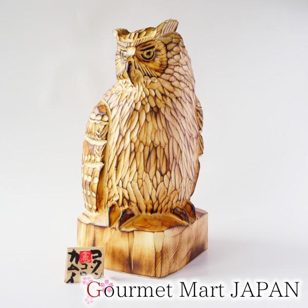 木彫シマフクロウ コタンコロカムイ 12号 置き物 オブジェ 彫刻 作品 お取り寄せ プレゼント ギフト Gk0110 グルメマートjapan 通販 Yahoo ショッピング