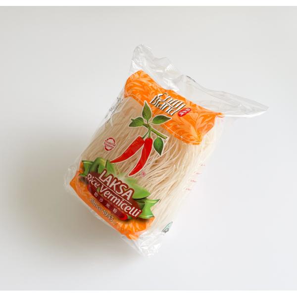 商品名：ラクサ米粉　Chilli Brand Rice Vermicelli原材料：米粉、コーンスターチ、サゴ（ヤシ）澱粉内容量：400ｇ賞味期限：本体に記載　日ＤＤ/月ＭＭ/年ＹＹ 保存方法：直射日光や高温高湿を避けて保存して下さい。乾燥...