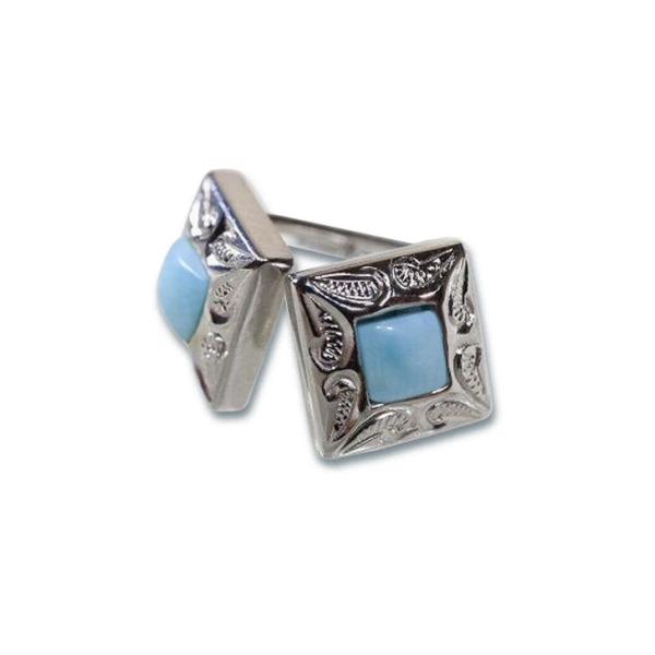 ハワイアンジュエリー ピアス ラリマー スクエアー SILVER925 Earrings  メンズ レディース (両耳用) hpi025