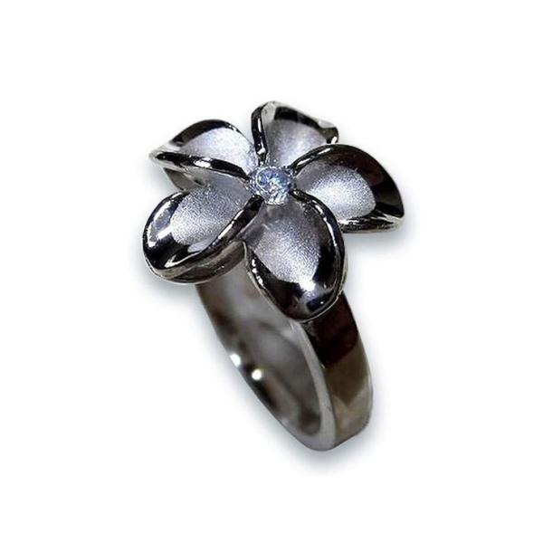 jewelry AAAAAランク プルメリアジルコニアリングハワイアンジュエリー ハワイアンジュエリー リング 指輪 プルメリア 一輪 (15mm径