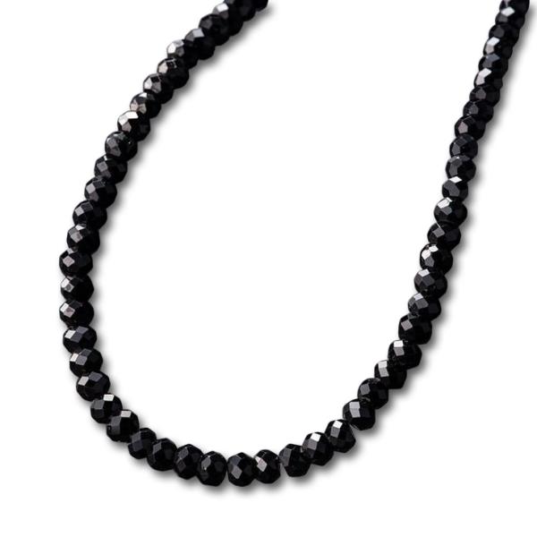 ブラックスピネル ネックレス Laniakea ブランド ハワイアンジュエリー ヘビータイプ 5mm幅 極太 メンズ パワーストーン ネックレス jyu047