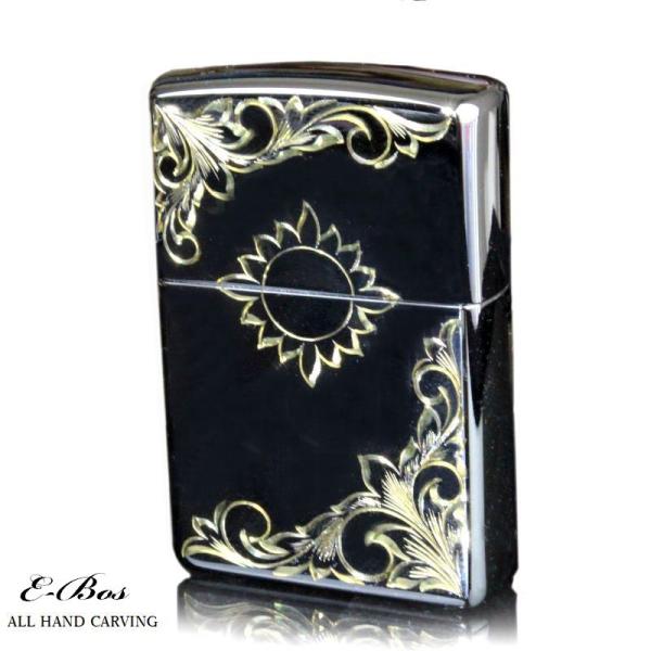 ハワイアンジュエリー 手彫り ZIPPO ジッポ ライター ジッポー 鏡面仕上げ 彫刻 La ラー  太陽 Nalu ナル 波 幸せの波 スクロール メンズ レディース zip005