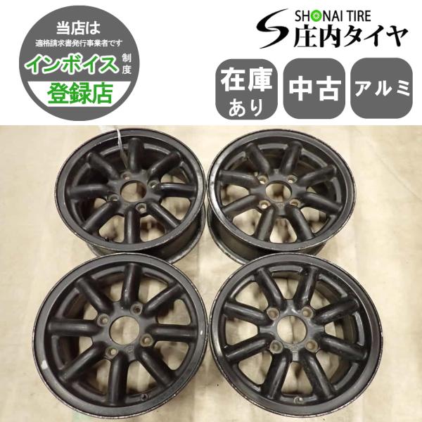 4本SET 会社宛 送料無料 14×6J ブラックレーシング BR アルミ 4穴