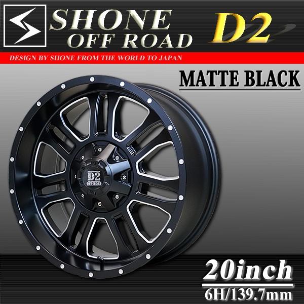 マッドブラック アルミホイール 20×9J SHONE OFF-ROAD 139.7mm 6穴 