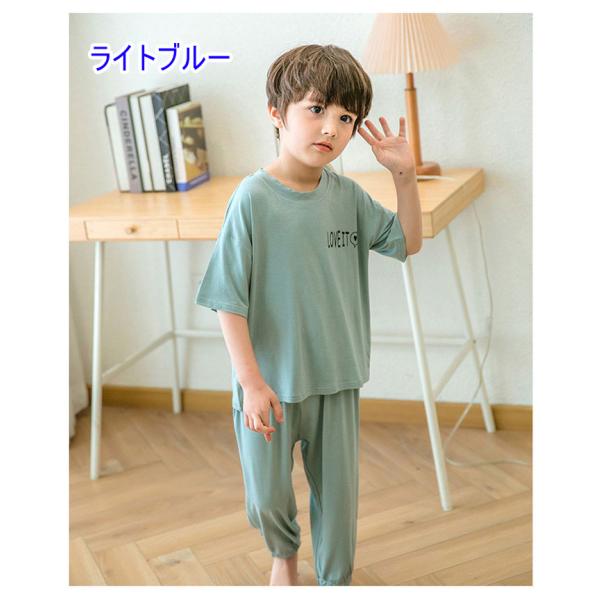 子供 パジャマ 男の子 夏 ネイビー ホワイト セットアップ 和式 薄手 ルームウェア カワイイ 吸汗吸湿 柔らか 部屋着 寝巻き 100 140cm 超お買い得