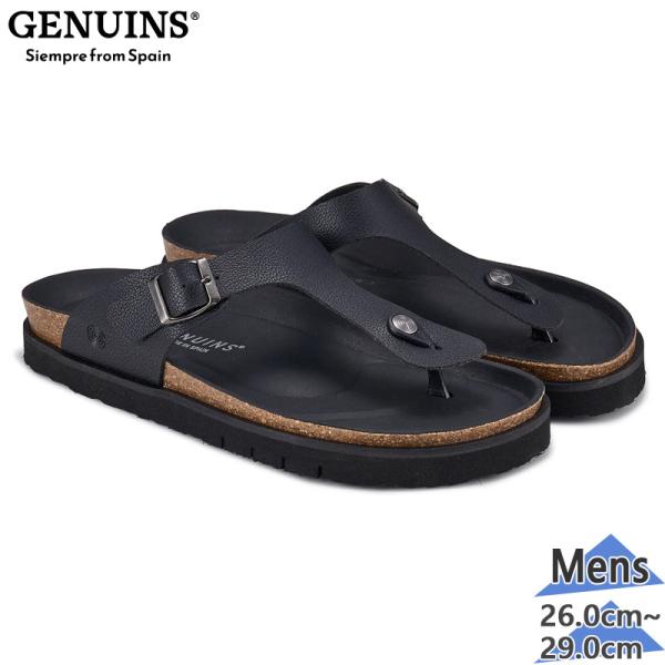 GENUINS メンズ ROSAS ジェニュインズ サンダル 靴 シューズ レザーサンダル トング スペイン製 ブラック 黒 送料無料 GENUINS G105747JT shooting-star_8101-445-4427-25