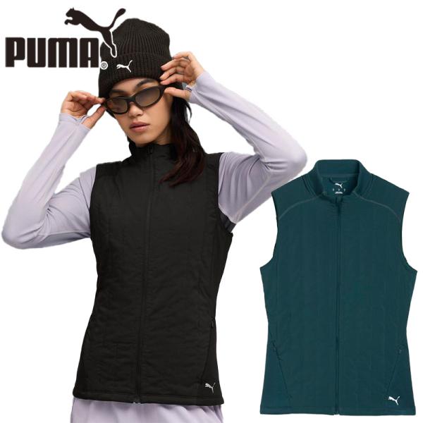 プーマ レディース ランニング クラウドスパン ウォームベスト 陸上 ウェア 競技 アパレル 防風 吸水速乾 アクティブウェア フルジッパー ノースリーブ 528252