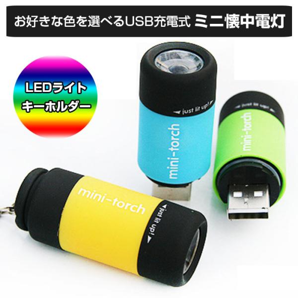 懐中電灯 LED 強力 ライト 充電式 USB 防災 小型 ミニ 軽量 キーホルダー 高輝度LED 7〜8ルーメン 持ち運び アウトドア キャンプ 全8色 通販 2個セット 小型キーチェーン LEDライト カラビナ 登山 キャンプ 懐中電灯
