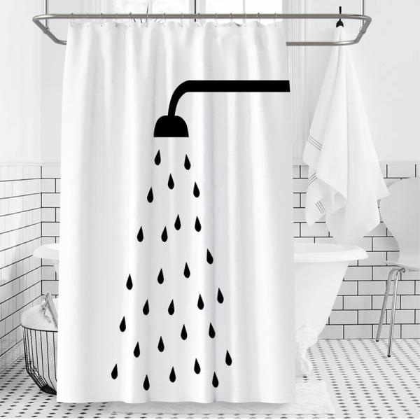 シャワーカーテン 150×200 水滴シャワー柄 透けない ホテル仕様 ユニットバス用 厚手 フック付属「水が飛び散る」「すぐにカビが生える」そんなシャワーカーテンの悩みをすべて解決します！このシャワーカーテンは、傘と同等の「四級防水」で水...