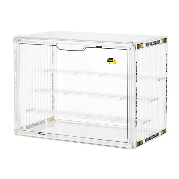 4段 クリアディスプレイケース フィギュア用 コレクション ボックス マグネットドア ショーケース 収納ケースディスプレイケース L幅36×奥行22×高さ27cm透明のアクリルプラスチック製。工具なしの簡単に組み立て。コレクションをしっかり...