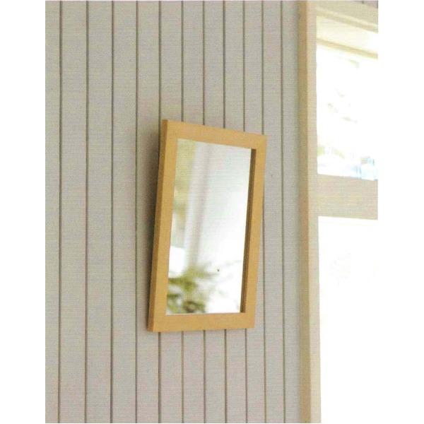 割れない 鏡 壁掛け ミラー ( Sサイズ 340mm×240mm ナチュラル ) ガラス不使用 日本製 防災 地震対策 ウォールミラー