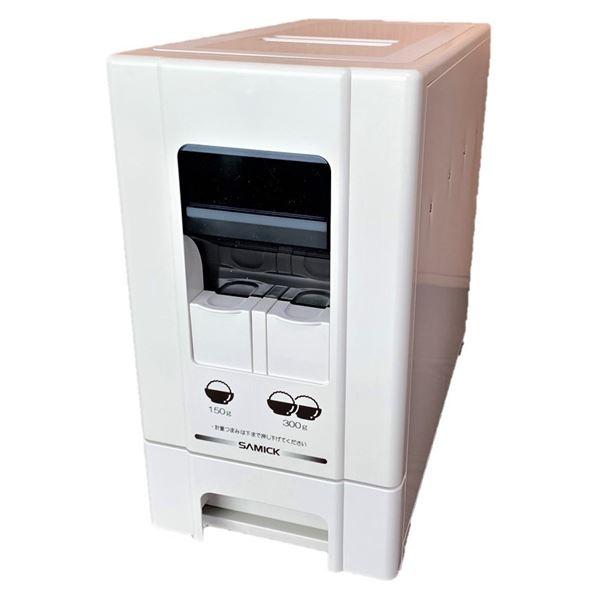 コンパクト ライスストッカー/米びつ (マイルドホワイト 6kg収納) 幅19cm 無洗米兼用 (キッチン 台所)