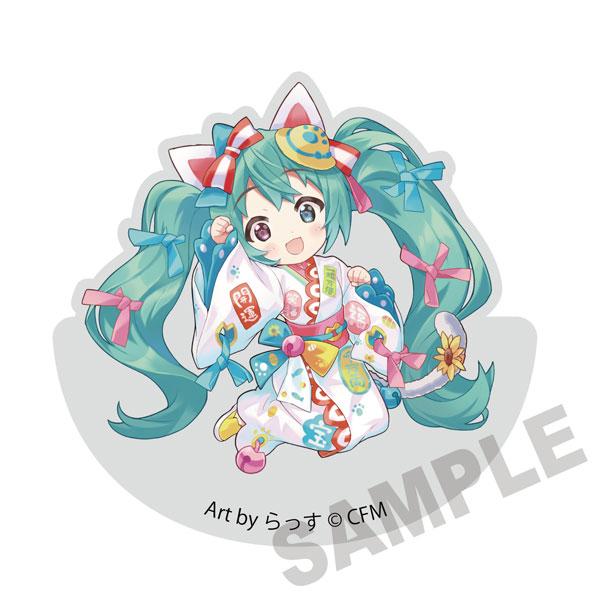 「初音ミク×招き猫」 ゆらゆらアクリルブロック 初音ミク白猫 Art by らっす