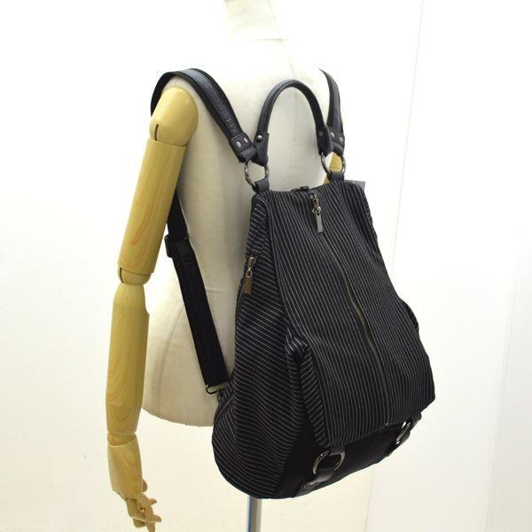 Ear Papillonner イア パピヨネ 2wayリュック トートバッグ ストライプ ブラック レディースファッション 中古 Archery 通販 Yahoo ショッピング