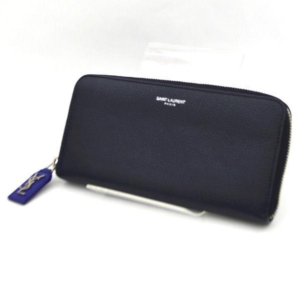 Saint Laurent サンローラン ラウンドファスナー長財布 ネイビー レザー ロゴ ブランド 中古 Archery 通販 Yahoo ショッピング