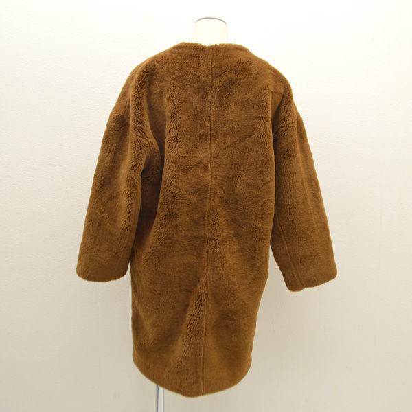 国内初の直営店 レディース ノーカラー ファーコート ロングコート News Elegantsite Gr