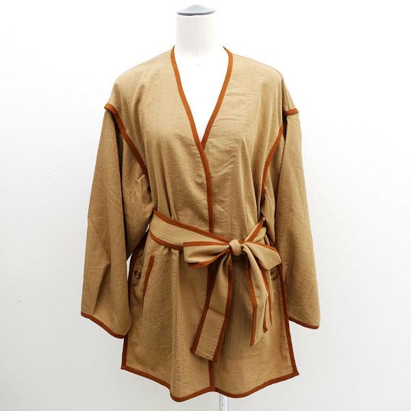 W Closet ダブルクローゼット ジャケット 麻生地パイピング袖 ブラウン フリーサイズ 中古 Archery 通販 Yahoo ショッピング