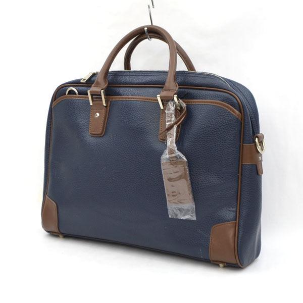 Guionnet ギオネ ビジネスバッグ ブリーフケース レザー ネイビー ブラウン メンズファッション 中古 Archery 通販 Yahoo ショッピング