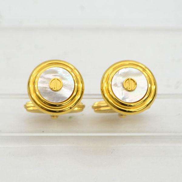 DUNHILL / ダンヒル ◆カフス カフリンクス dロゴ　パールデザイン スーツアクセ ゴールド ブランド【中古】 dunhill（ダンヒル） カフス カフリンクス dロゴ パールデザイン