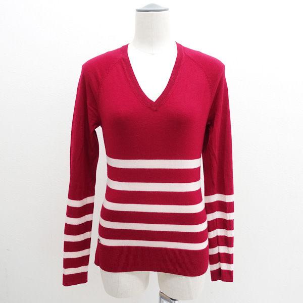Lacoste ラコステ ニット 長袖パネルボーダーvネックセーター レッド サイズ36 Af2749 レディースファッション 中古 Archery 通販 Yahoo ショッピング