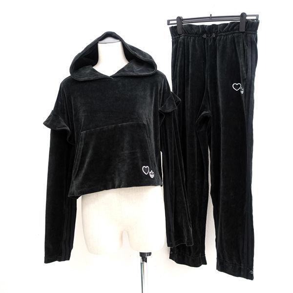 Adidas アディダス セットアップ ベロア ハート パーカー パンツ ブラック サイズs Ot Gn3050 Gn3066 レディース 中古 Archery 通販 Yahoo ショッピング