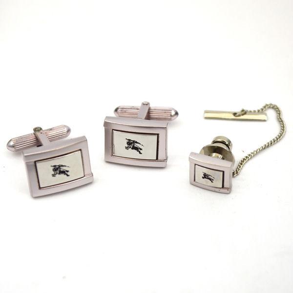 BURBERRY / バーバリー タイタック カフス カフリンクス セット ピンク