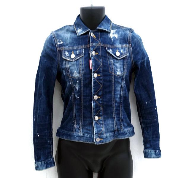 DSQUARED2 / ディースクエアード デニムジャケット/ダメージ加工/インディゴ/サイズ42(XS) メンズファッション 中古
