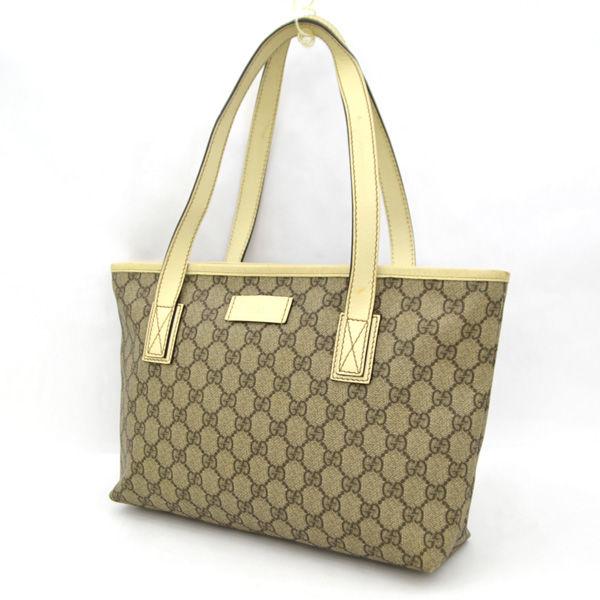 GUCCI / グッチ GGスプリーム トートバッグ PVC ベージュ アイボリー