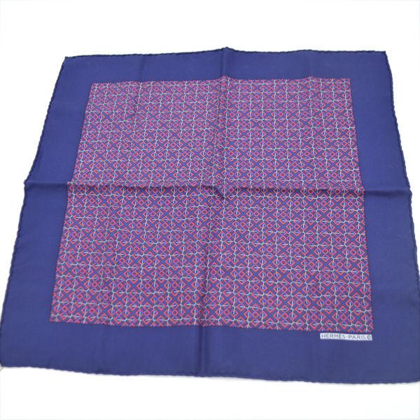 HERMES / エルメス カレ45 スカーフ ミニ プチカレ ネイビー レッド