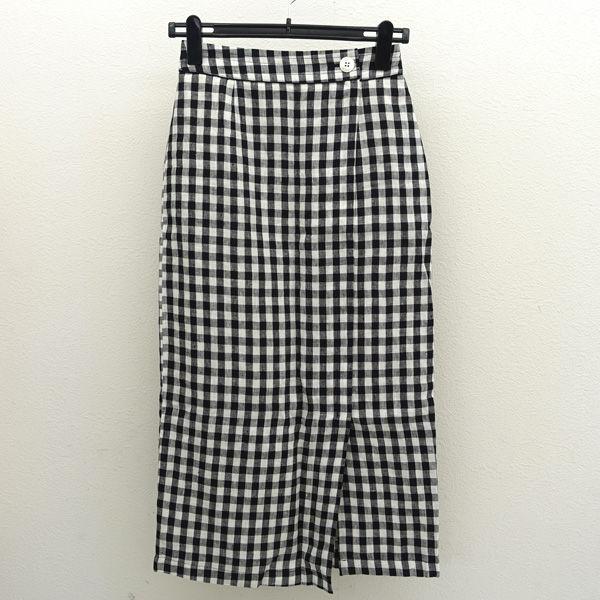 SLOBE IENA / スローブ イエナ ロングスカート/チェック柄/ブラック  
