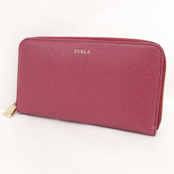 FURLA（フルラ） ラウンドファスナー長財布/レザー/レッド 755244
