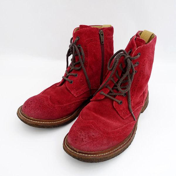REGAL（リーガル） サイドジップブーツ/スエード/レッド/23.5cm