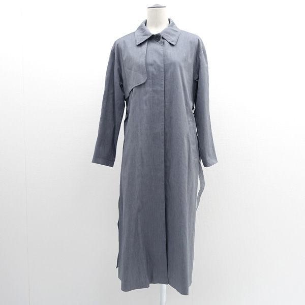 NATURAL BEAUTY BASIC / ナチュラルビューティーベーシック スタンドネックコート/ベルト付き/グレー/サイズM 071-2152180