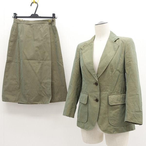 BURBERRYS / バーバリーズ ◆セットアップ/ジャケット/巻スカート/裏地ノバチェック/グリーン/S FR089-039 【レディース/ガールズ/LADY/女性/婦人】 【古着】 レディースファッション【中古】 [0220485996] BURBERRY（バーバリー） BURBERRYS / バーバリーズ セットアップ