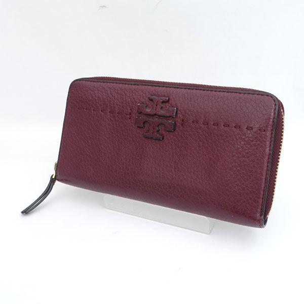 TORY BURCH（トリーバーチ） ラウンドファスナー長財布 ロゴ レザー 
