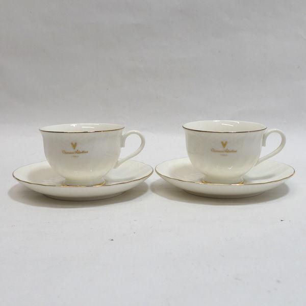 ジョバンニバレンチノ   洋食器金彩白磁 ペア カップ&ソーサー ギフト 中古