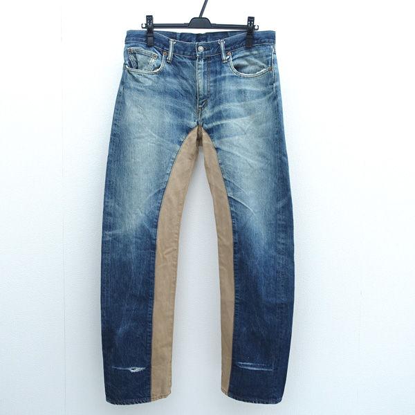 児島ジーンズ スペースモンキーコンボ W36　極上品 児島ジーンズ スペースモンキーコンボパンツ/インディゴ ベージュ/W36