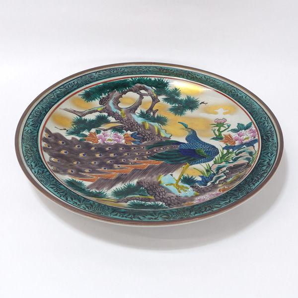 九谷焼 九谷仙春 和食器九谷焼 花鳥色彩 大皿 貫入あり 3535-PK ギフト