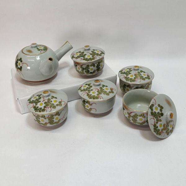 九谷焼 九谷眞栄 和食器九谷焼/小菊花紋 蓋付茶器揃(急須 湯呑5