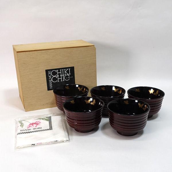 HANAE MORI / ハナエモリ 漆器森英恵/しっきシック さび木製汁椀揃(5個