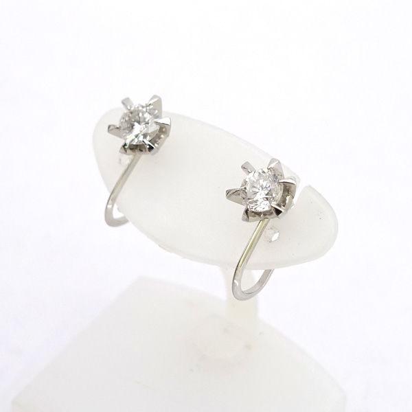 Pt900 一粒ダイヤ 0.25ct×2 総0.5ct イヤリング ブランド 中古