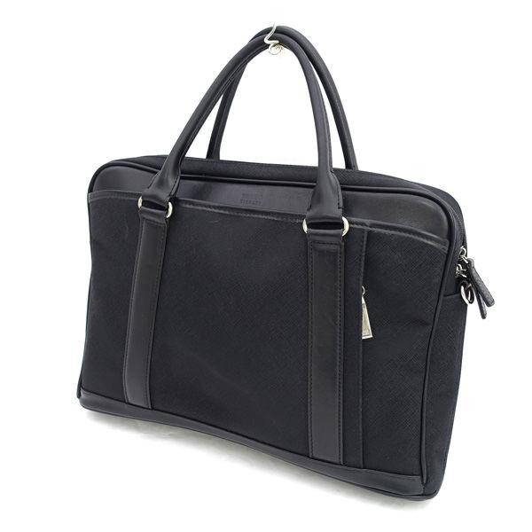 美品 TAKEO KIKUCHI タケオキクチ ビジネスバッグ 黒 皮革 TAKEO KIKUCHI（タケオキクチ） ビジネスバッグ/ナイロン×レザー