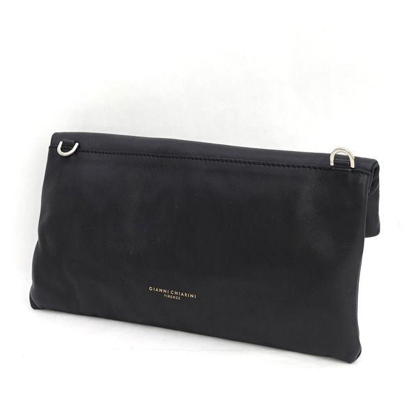 GIANNICHIARINI 黒 レザー ジャンニキャリーニ　クラッチバッグ GIANNI CHIARINI / ジャンニ キアリーニ クラッチバッグ/折りたたみ