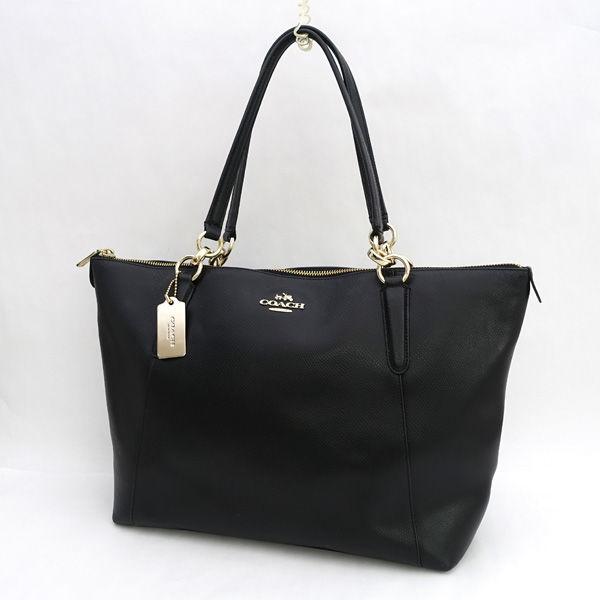 COACH / コーチ ◆トートバッグ ロゴ プレート ブラック 大容量 F35808 ブランド【バッグ/バック/BAG/鞄/カバン】 【中古】 COACH（コーチ） トートバッグ ロゴ プレート ブラック 大容量 F35808