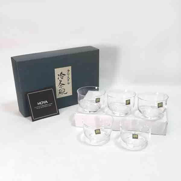 HOYA   ガラスHOYA/クリスタル冷茶碗揃(5個組) ギフト 未使用