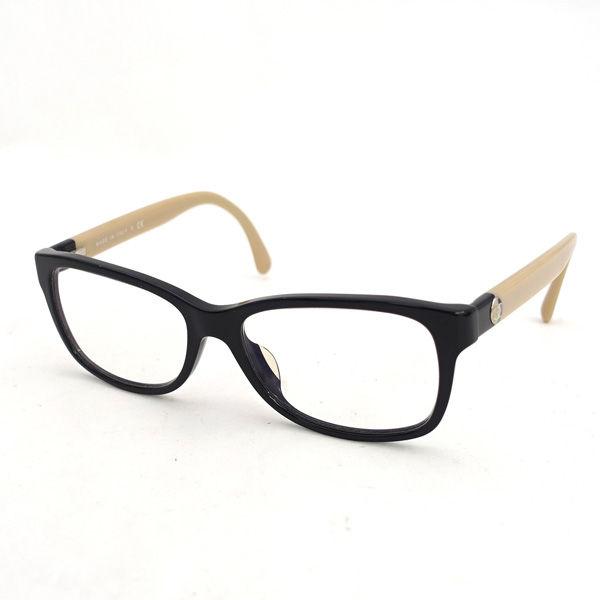 CHANEL / レンズなし/メガネ/レディース/3314-A// CHANEL（シャネル） メガネ 眼鏡 サイドココ ツートンカラー ベージュ