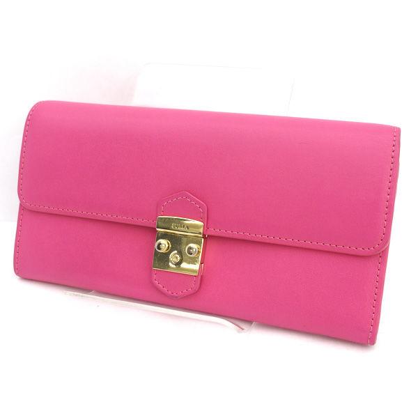 FURLA（フルラ） フラップ長財布/メトロポリス/レザー/ピンク 